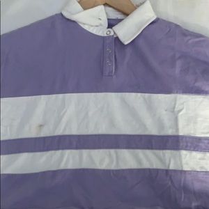 Purple with white stripes Long sleeve Tee